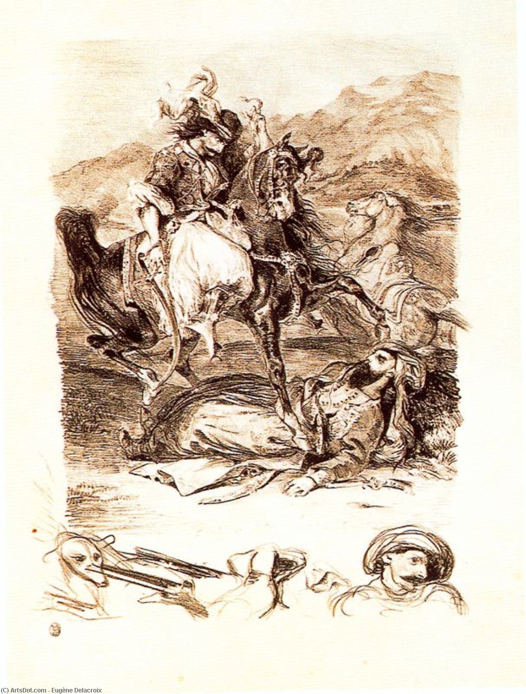 Fight Between The Giaour And The Pasha — Eugène Delacroix