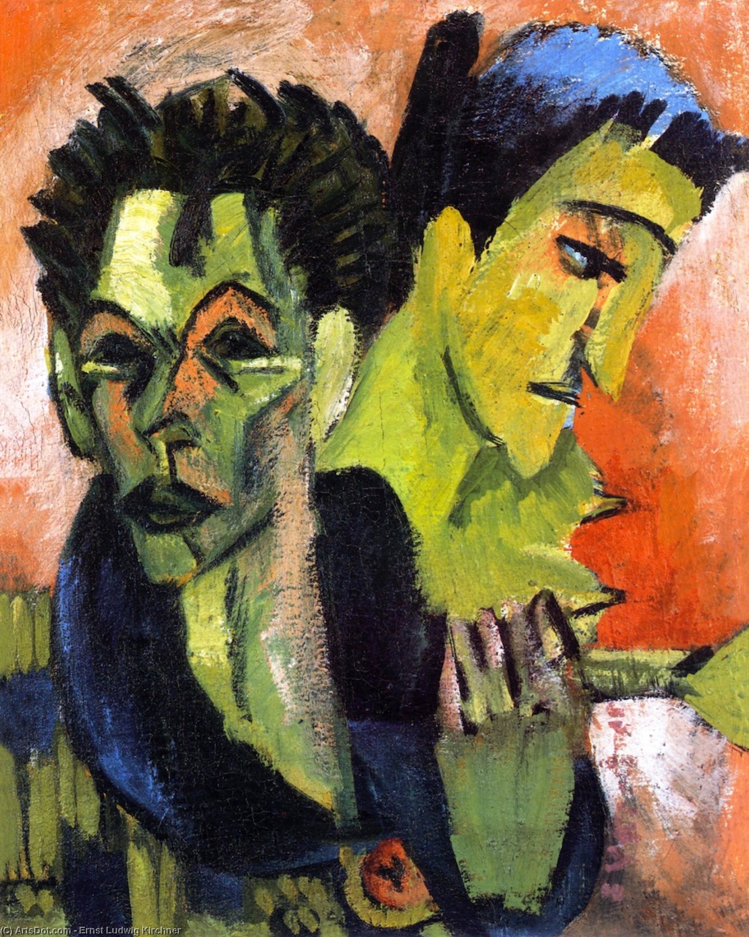 Self-portrait, Double Portrait — Ernst Ludwig Kirchner