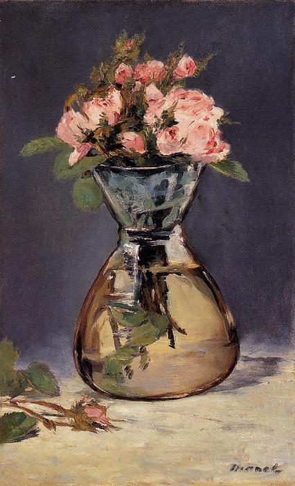 Mosee Roses In A Vase — Édouard Manet