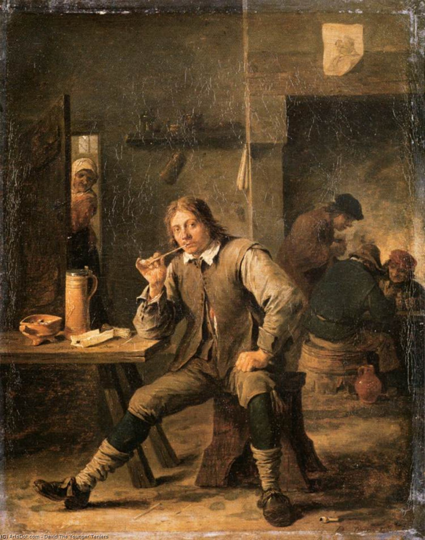 Smoker Leaning His Elbow On A Table — David Teniers The Younger