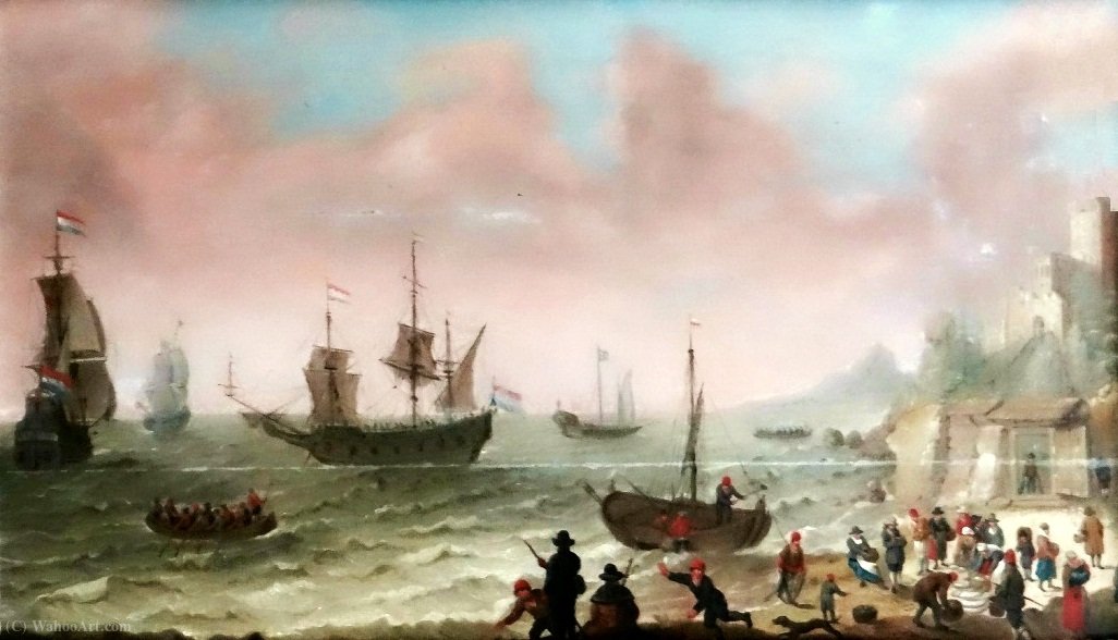 Fish Selling In The Port. — Abraham Willaerts