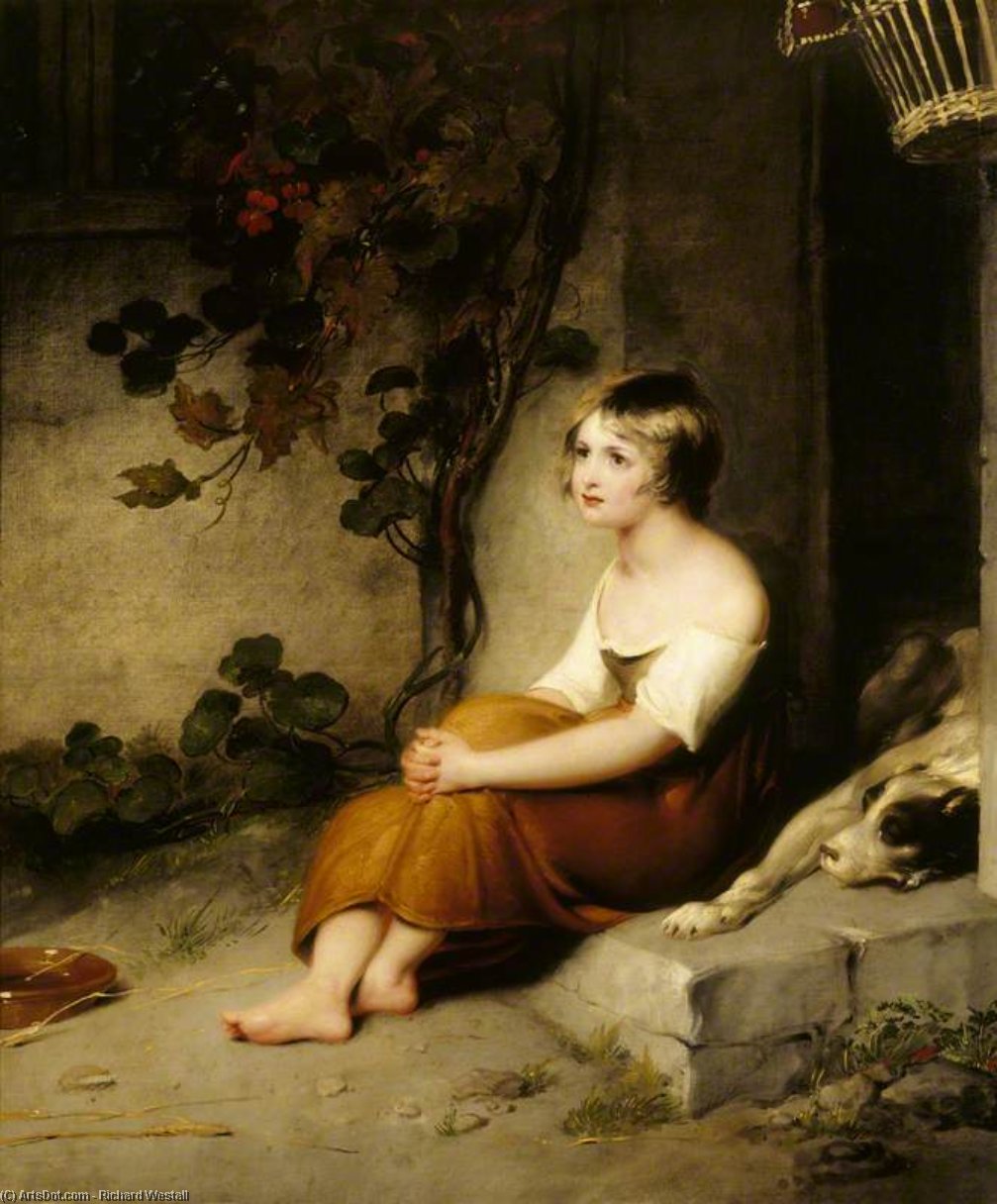 A Child At A Cottage Door — Richard Westall