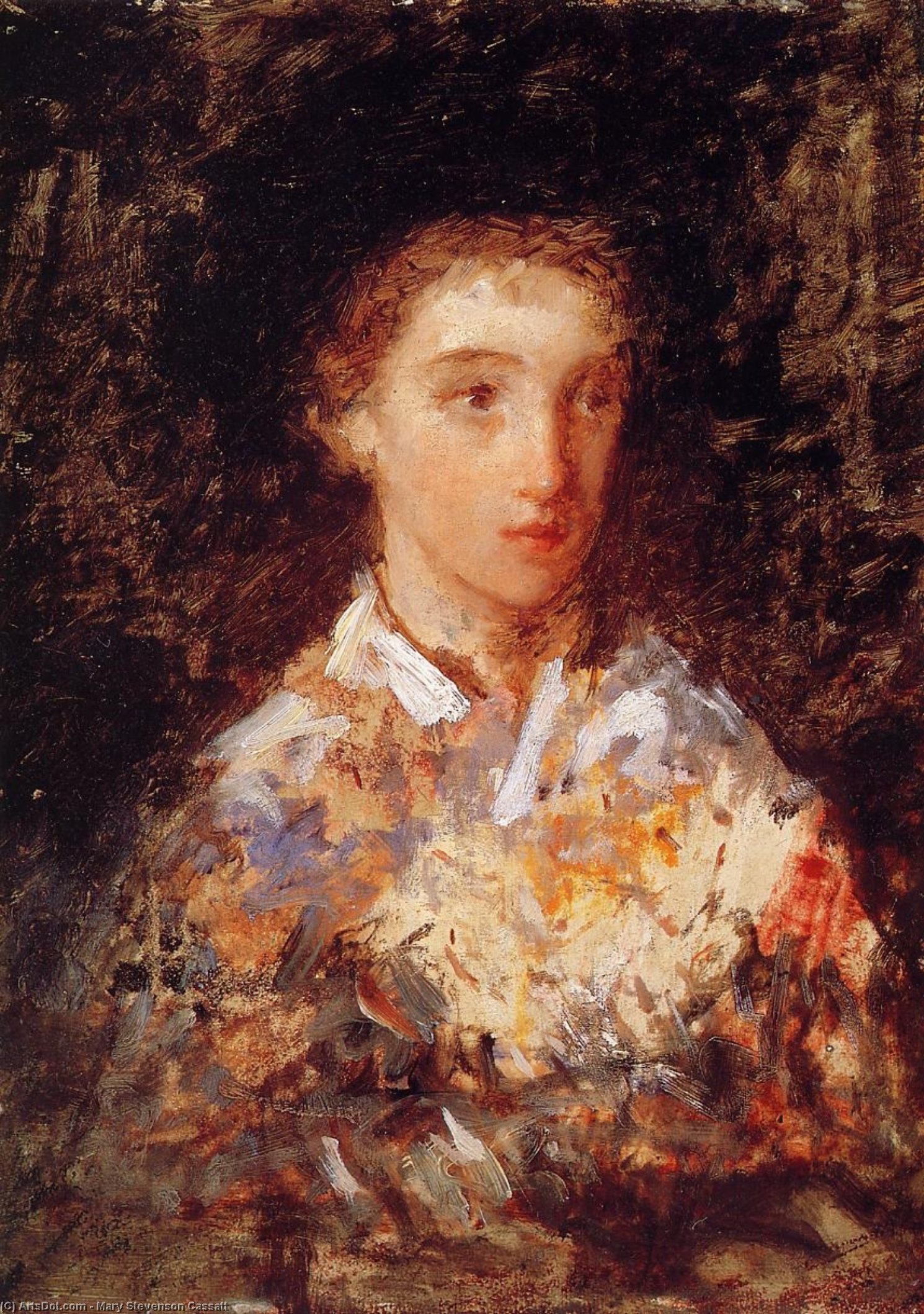 Head Of A Young Girl — Mary Stevenson Cassatt