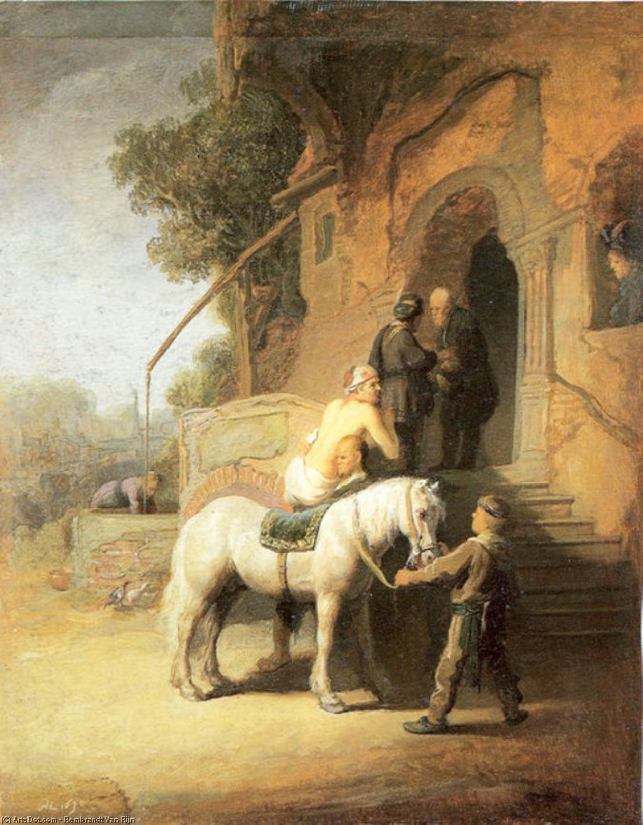 Charitable Samaritan (aka The Good Samaritan) — Rembrandt Van Rijn