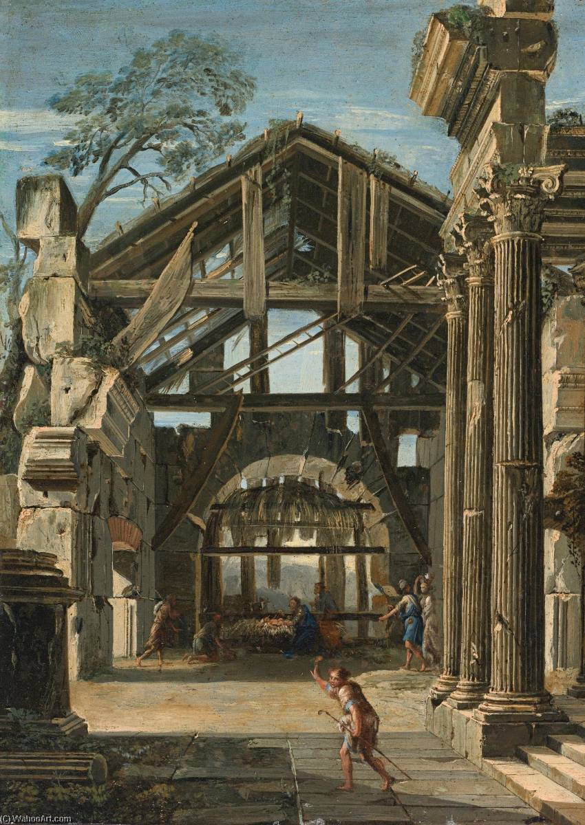 The Nativity In An Ancient Ruin — Viviano Codazzi