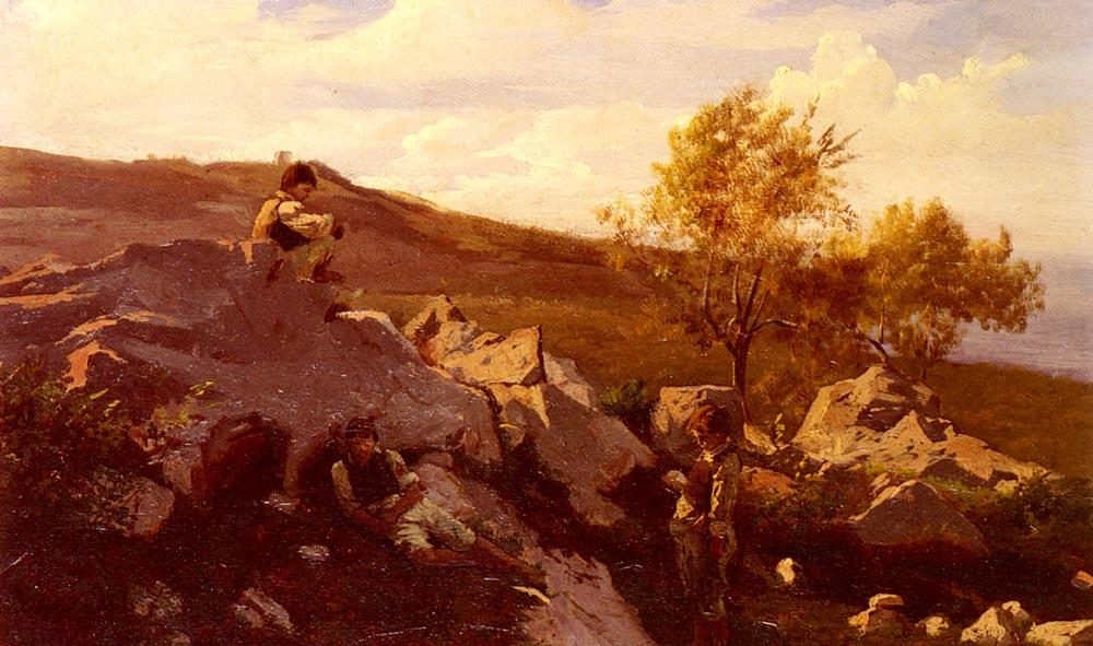 Boys By The Sea — Henri-joseph Harpignies