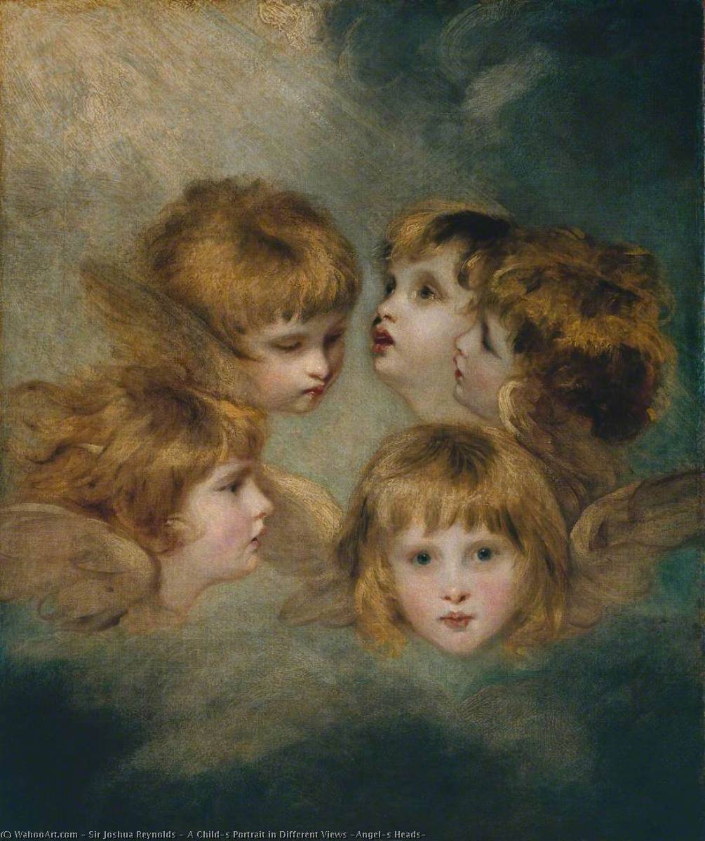 A Child's Portrait In Different Views 'angel's Heads' — Sir Joshua Reynolds