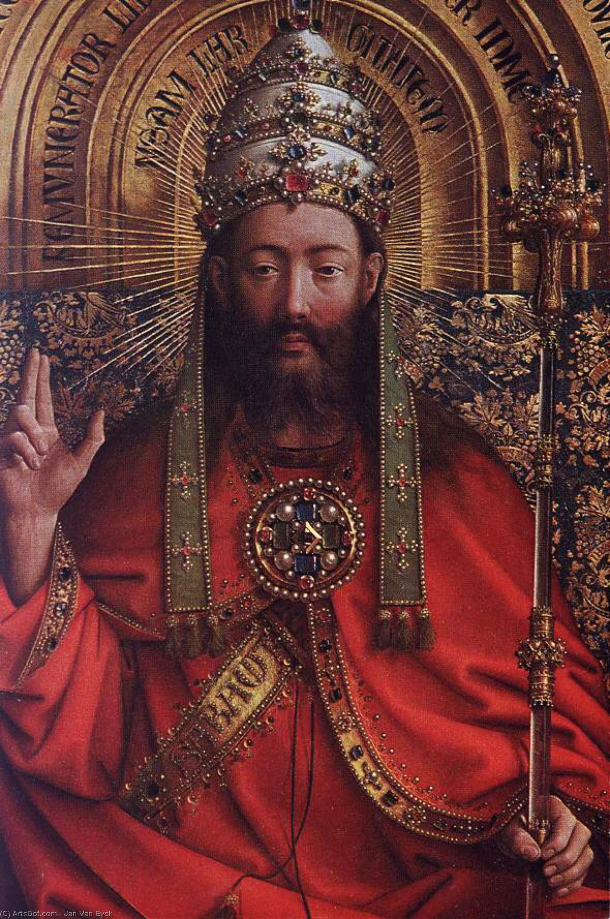 The Ghent Altarpiece God Almighty (detail) — Jan Van Eyck