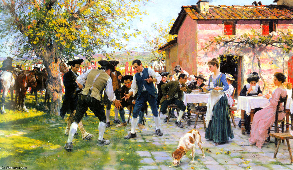 Raffaello A Game Of Morra — Raffaelo Sorbi