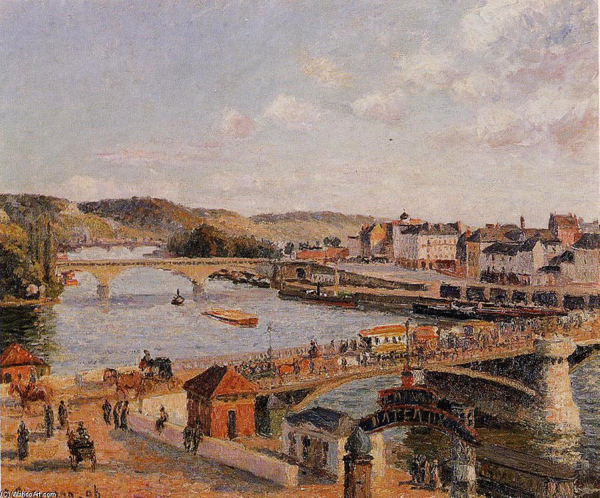 Afternoon, Sun, Rouen — Camille Pissarro