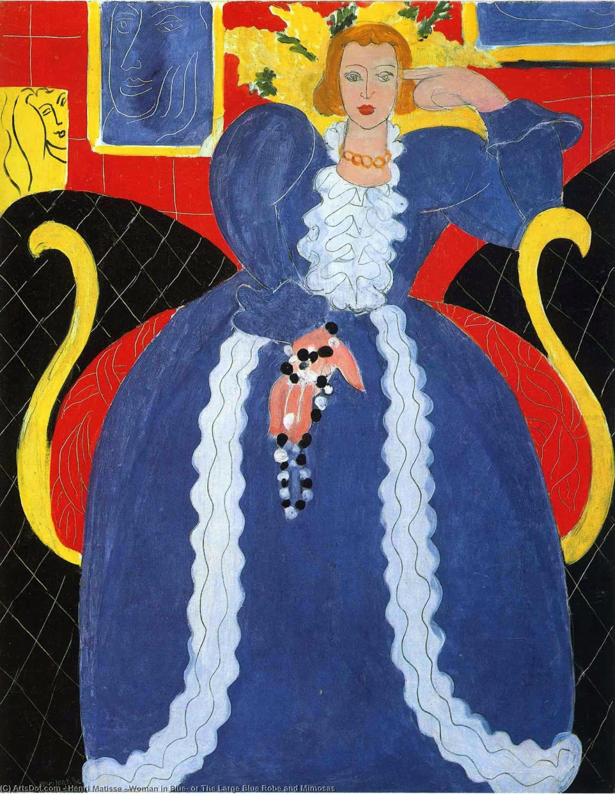 Woman In Blue, Or The Large Blue Robe And Mimosas — Henri Matisse