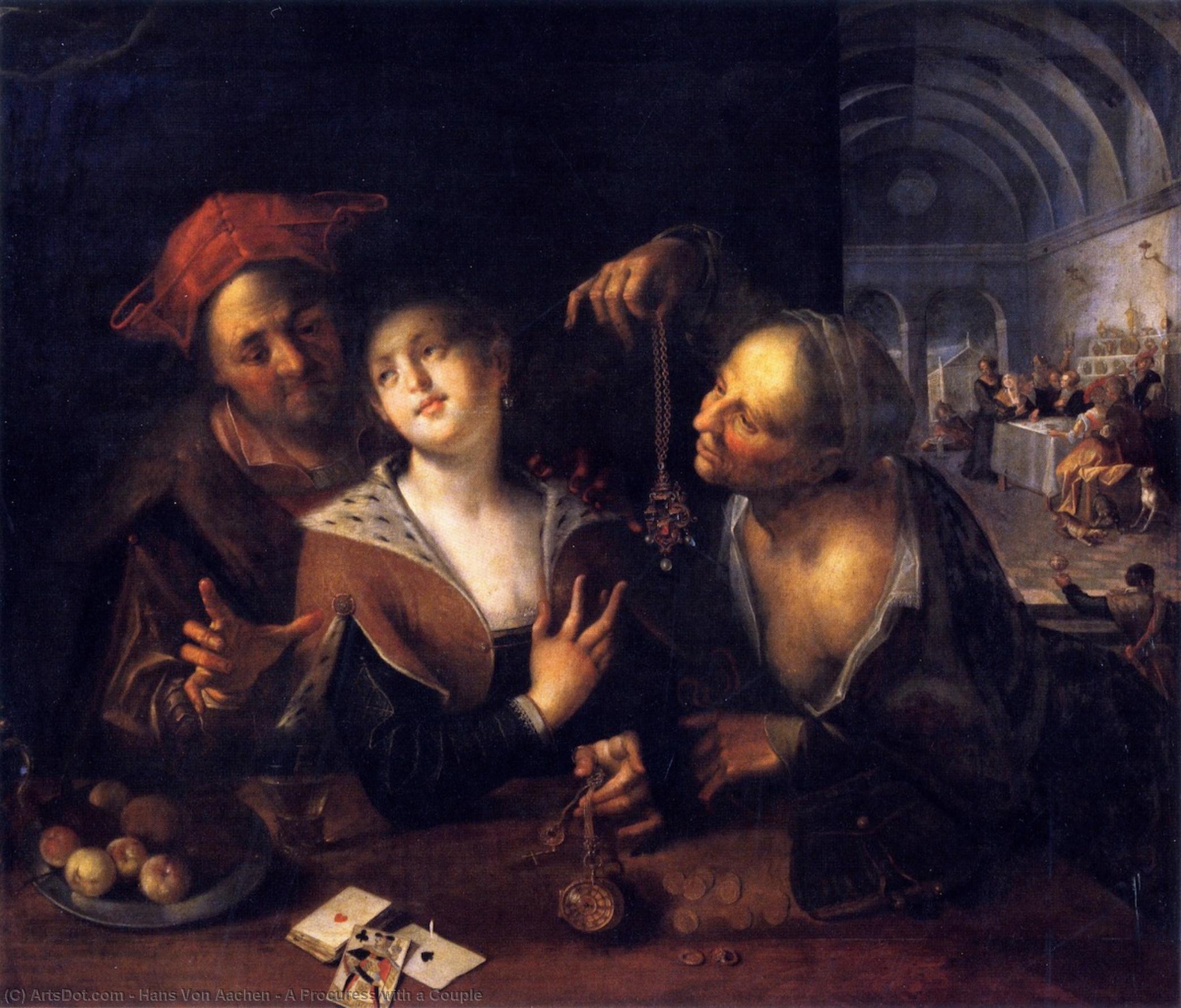 A Procuress With A Couple — Hans Von Aachen