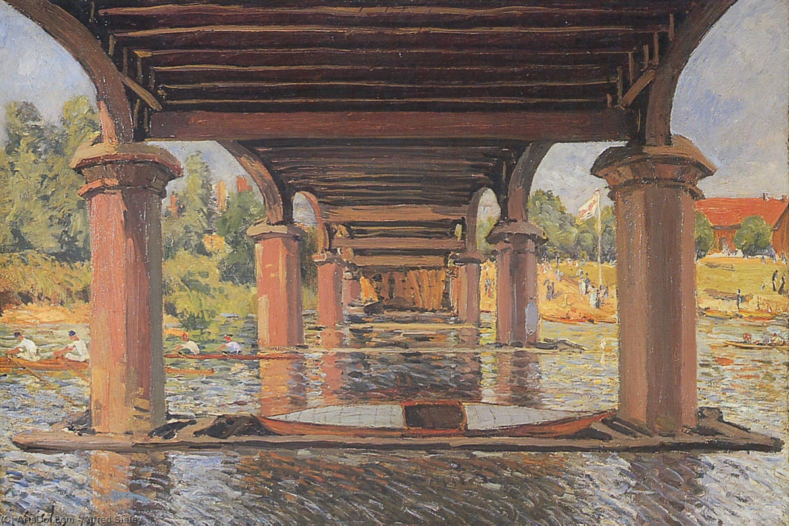 Under The Bridge At Hampton Court — Alfred Sisley