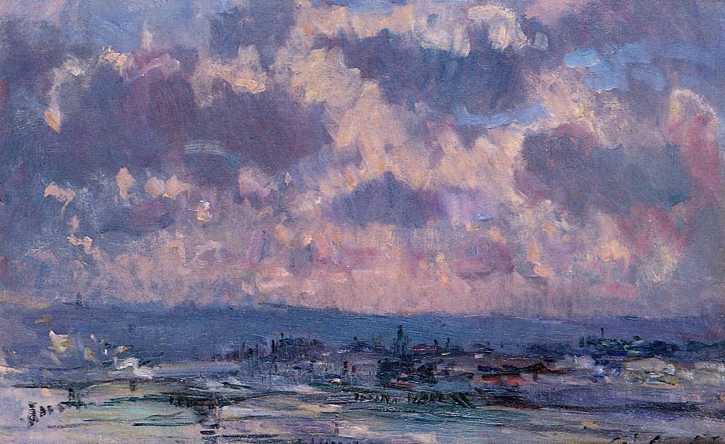 The Seine And The Faubourt Saint-server, Sky Study — Albert-charles Lebourg