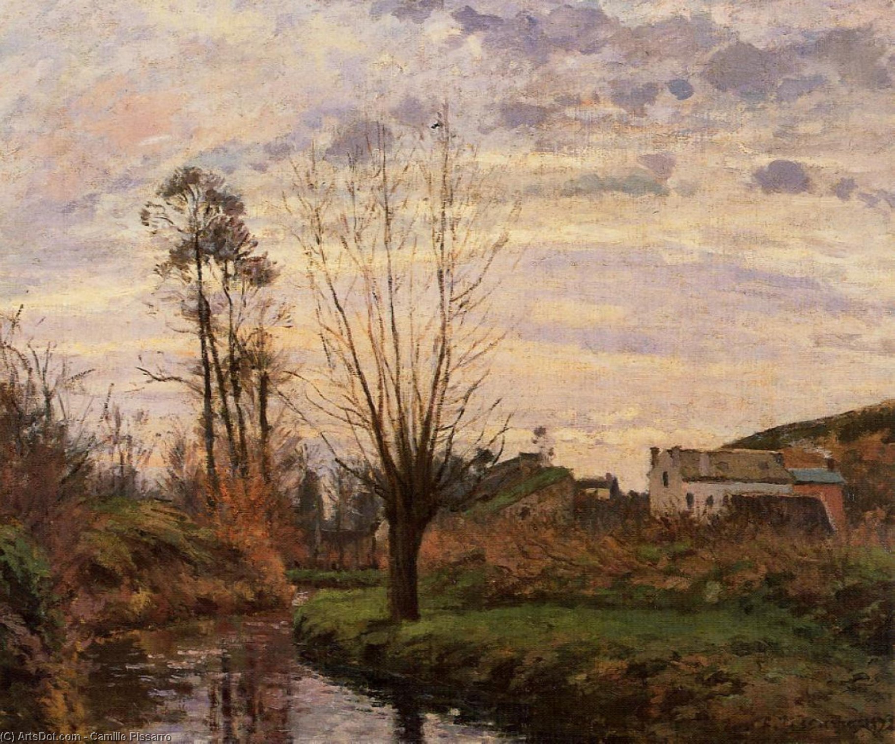 Landscape With Small Stream — Camille Pissarro