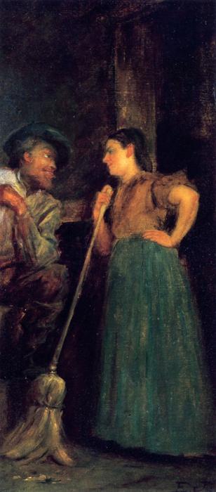 Interior Scene (study For 'fiddling His Way') — Jonathan Eastman Johnson