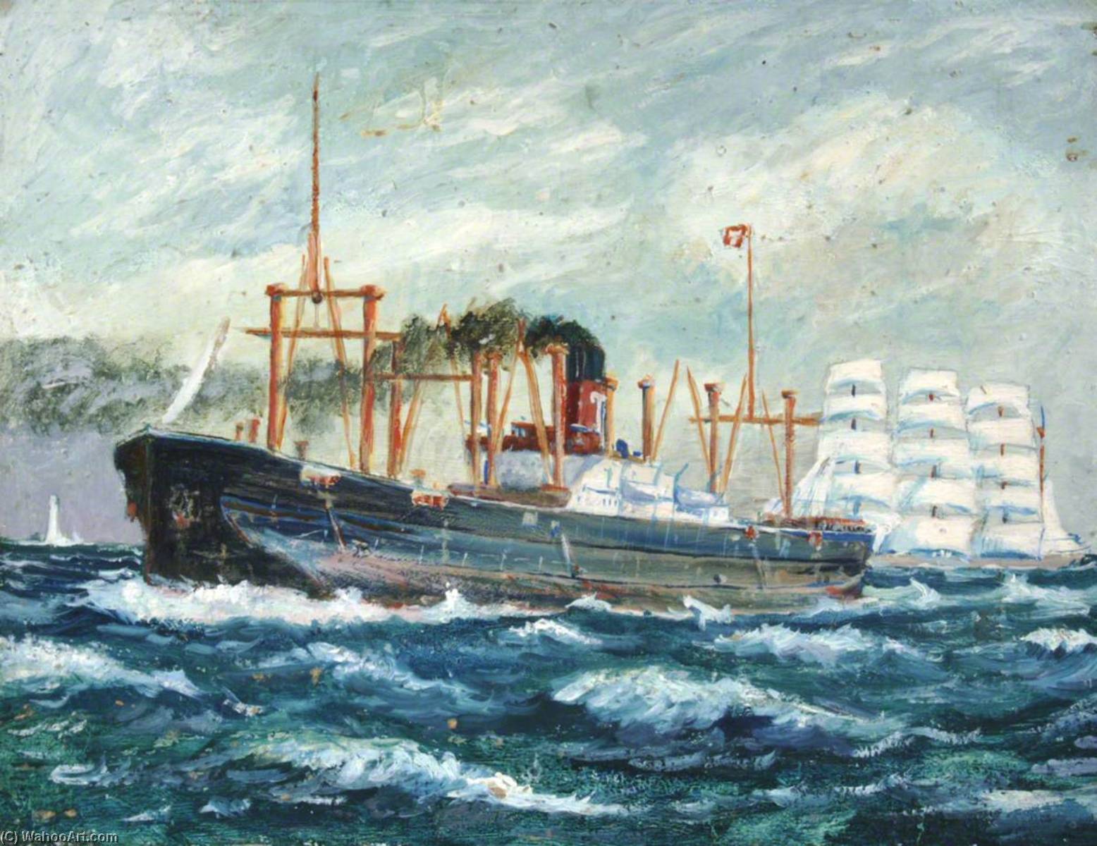 Turret Steamer And Clipper Bringing Home The Grain — Arthur Cozens