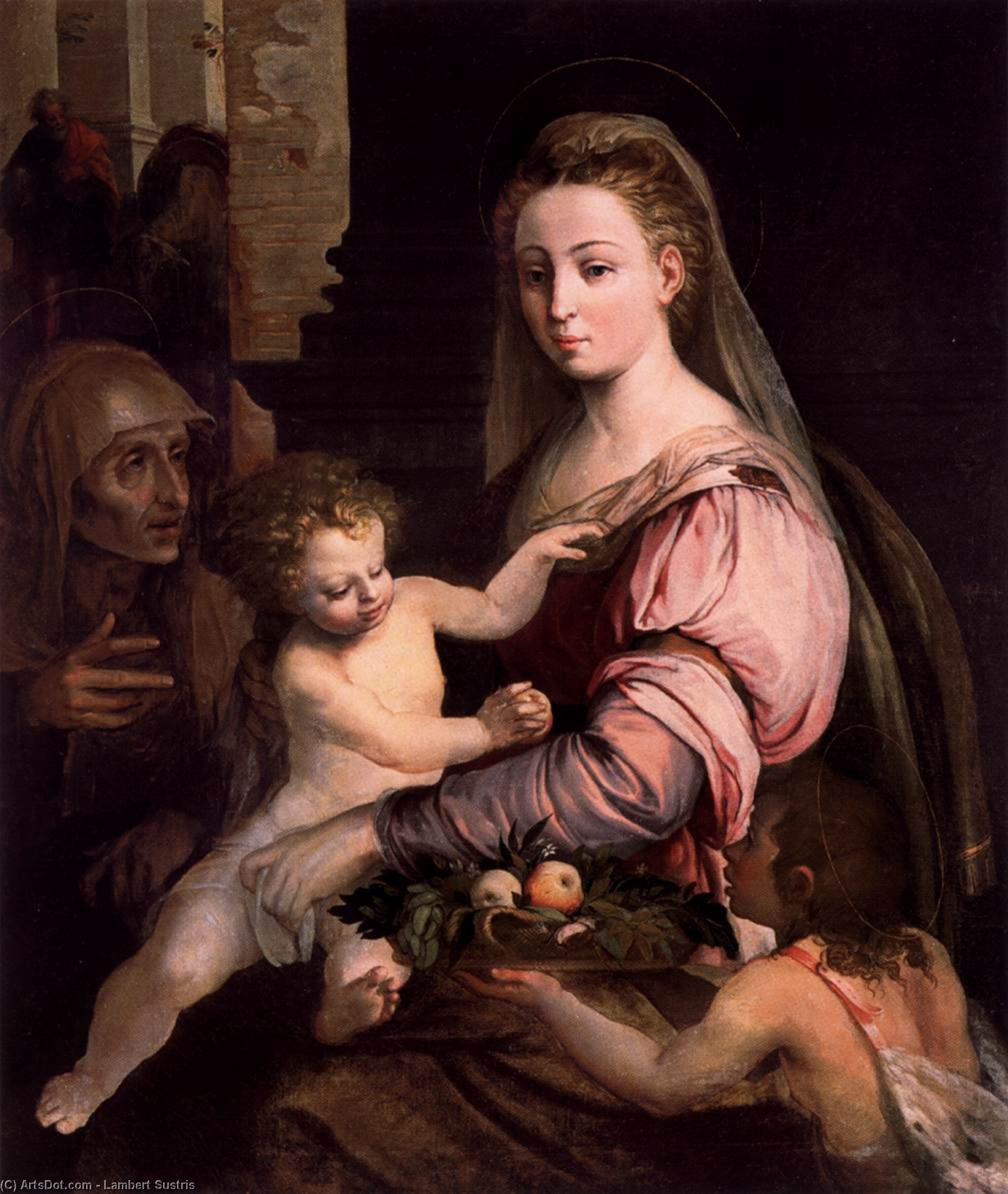 Virgin And Child With St Anne And The Infant St John — Lambert Sustris