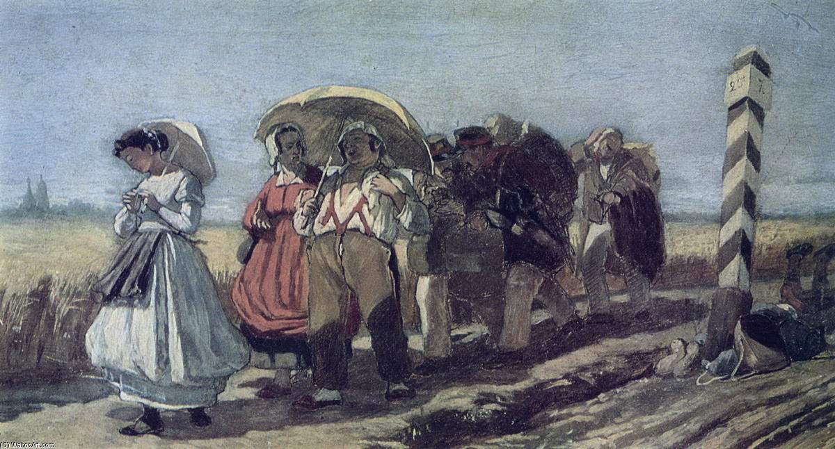 Journey Of The Quarterly Family On A Pilgrimage. Sketch — Vasily Grigoryevich Perov