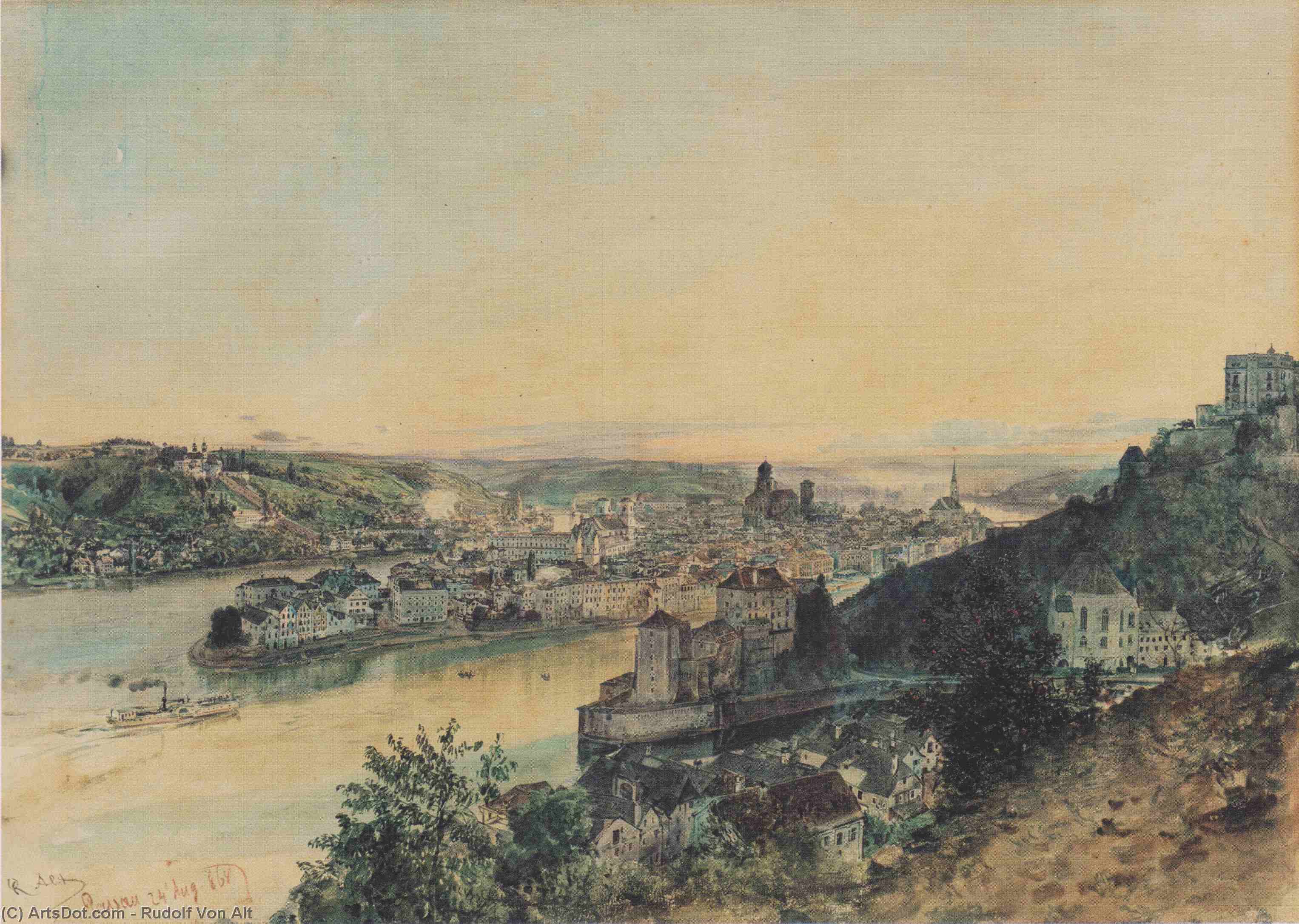 View Of Passau — Rudolf Von Alt