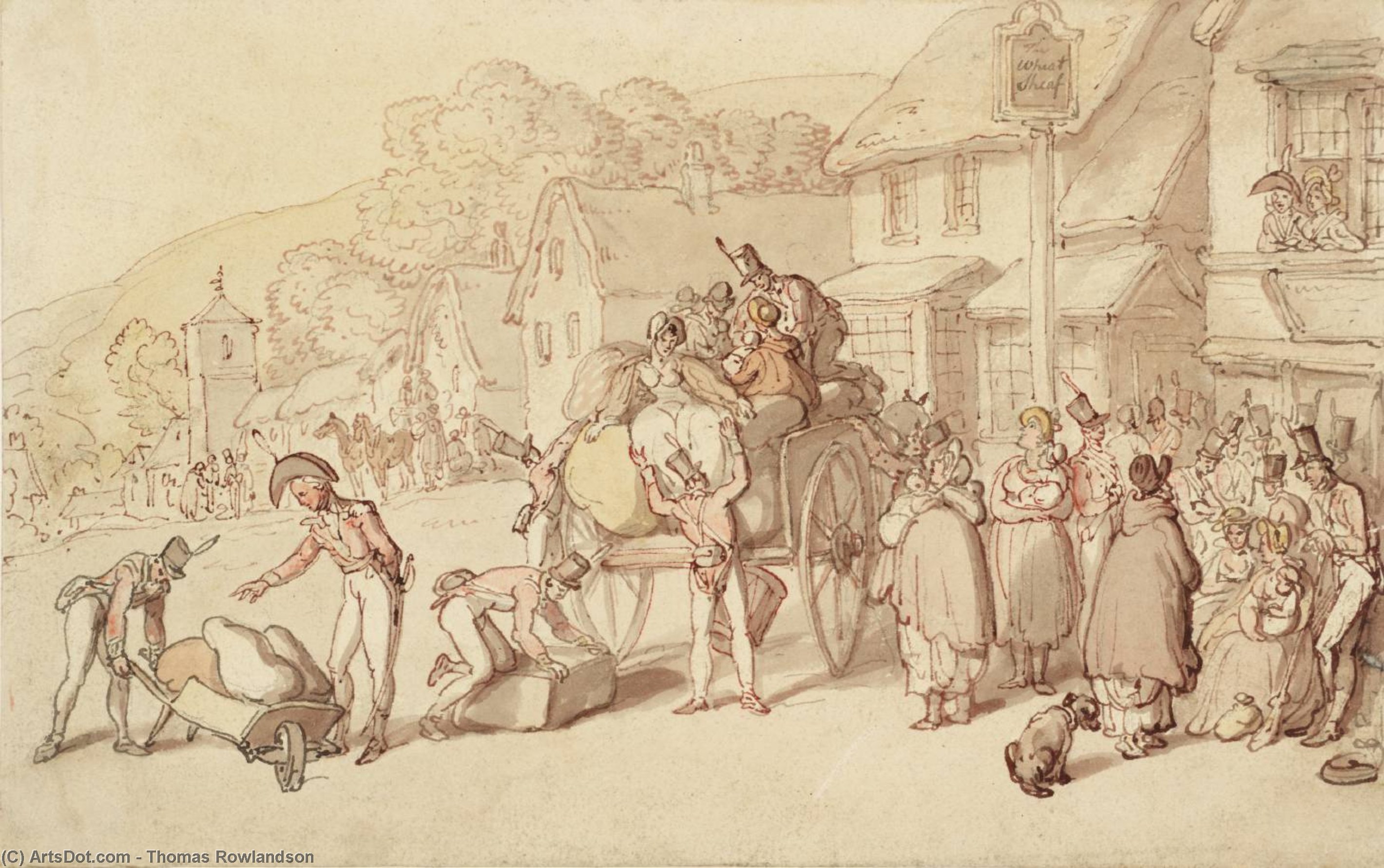 Landscape, With Lake — Thomas Rowlandson