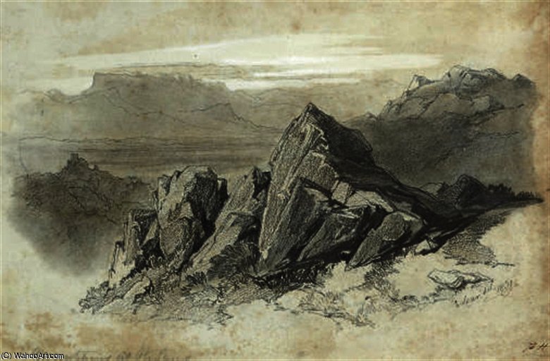 Mountains At Olevano — Edward Lear