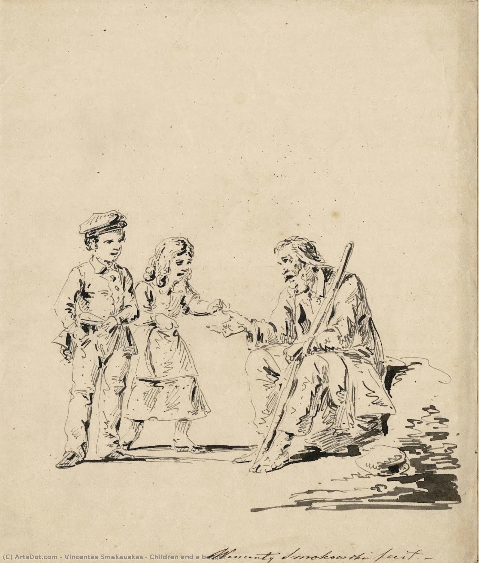 Children And A Beggar — Vincentas Smakauskas