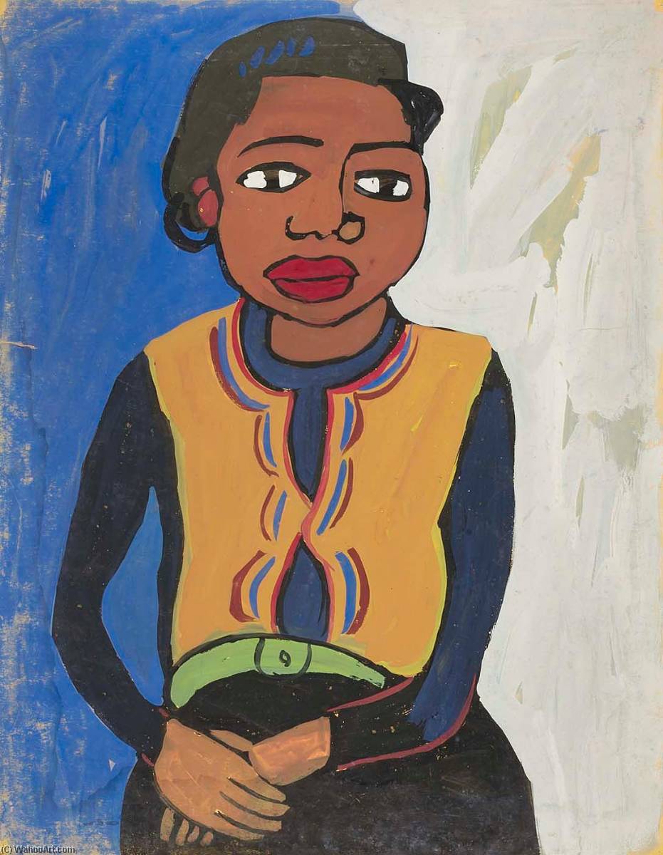 Woman In A Yellow Vest — William H. Johnson