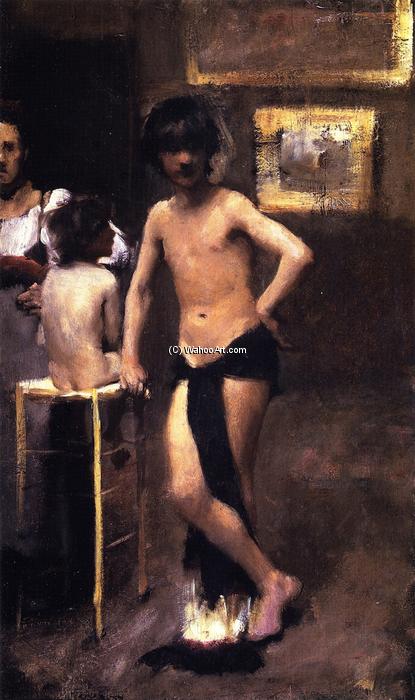 Two Nude Boys And A Woman In A Studio Interior — John Singer Sargent