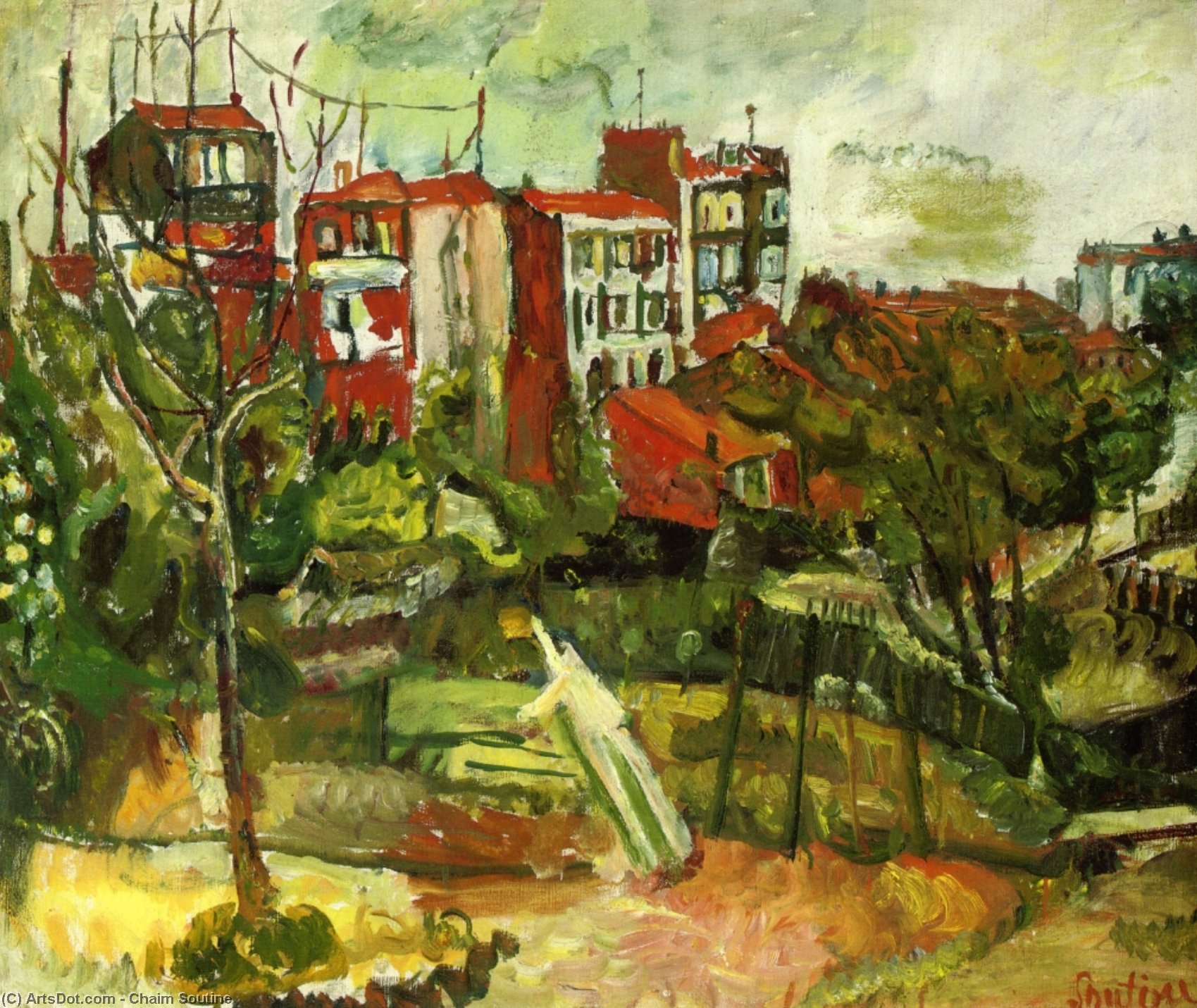 Suburban Landscape With Red Houses — Chaim Soutine