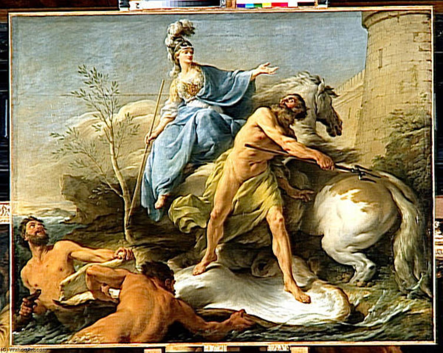 La Dispute De Minerve Et De Neptune Pour Donner Un Nom A La Ville D'athenes — Noël Hallé