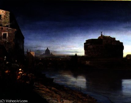 Castel Sant' Angelo At Dusk — Oswald Achenbach
