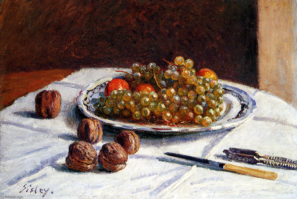 Grapes And Walnuts On A Table — Alfred Sisley