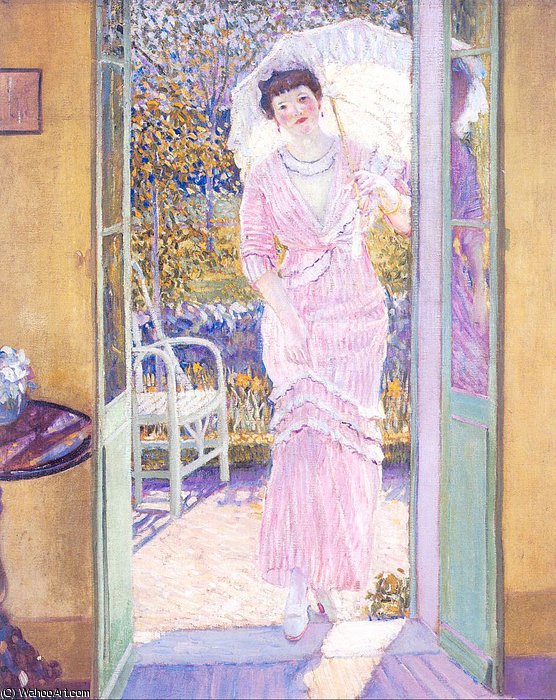 In The Doorway Good Morning — Frederick Carl Frieseke