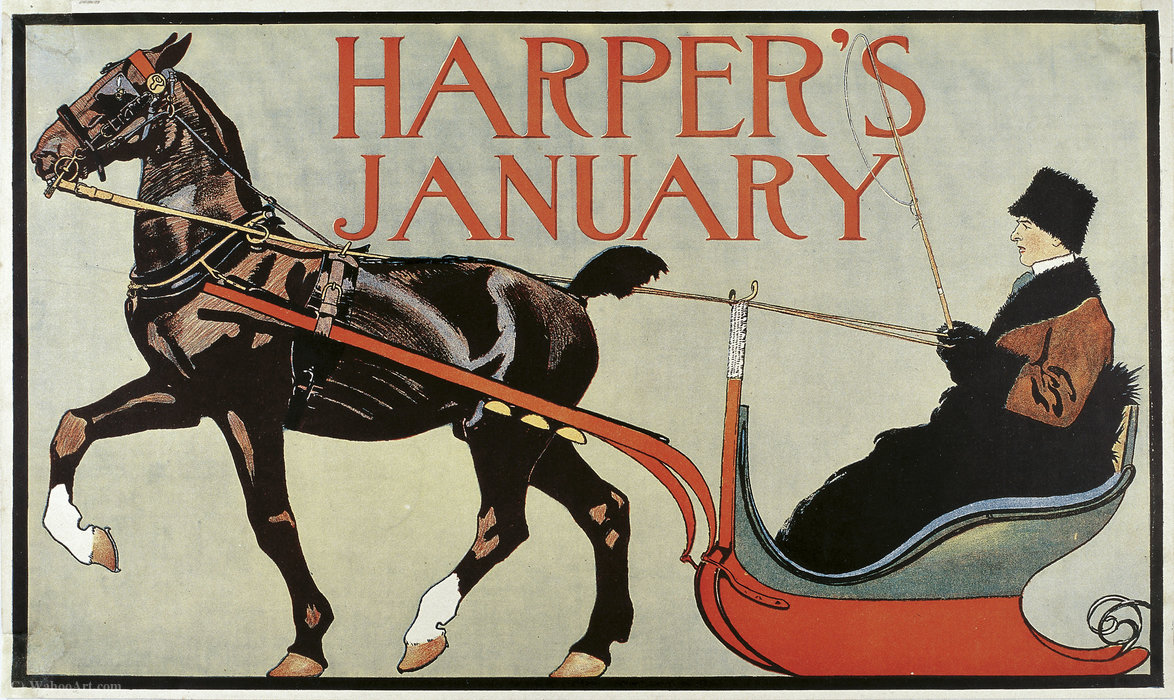 'harper's. January', (29 X 49 Cm) (1899) — Edward Penfield