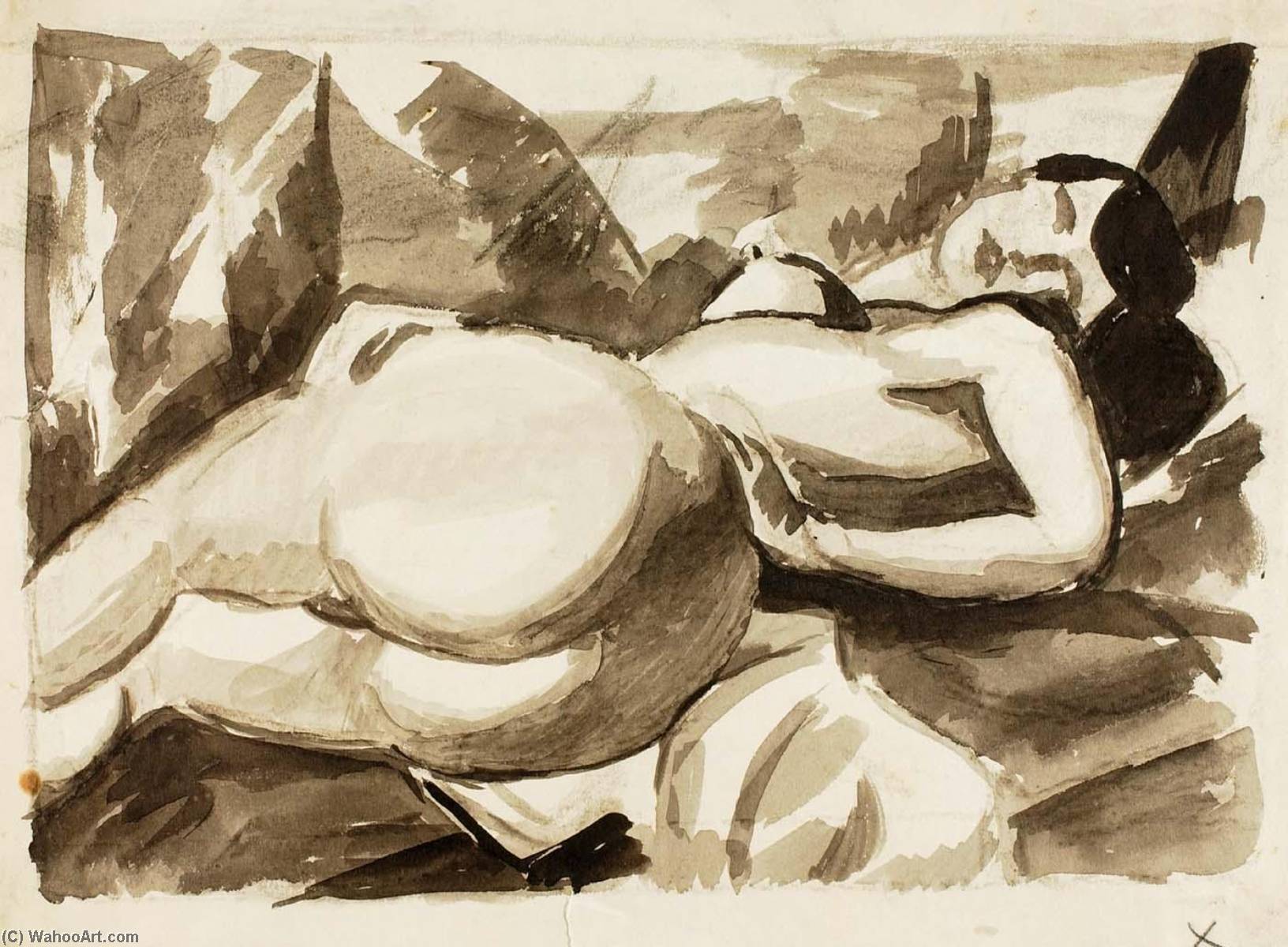 Reclining Nude, Female — Carl Newman