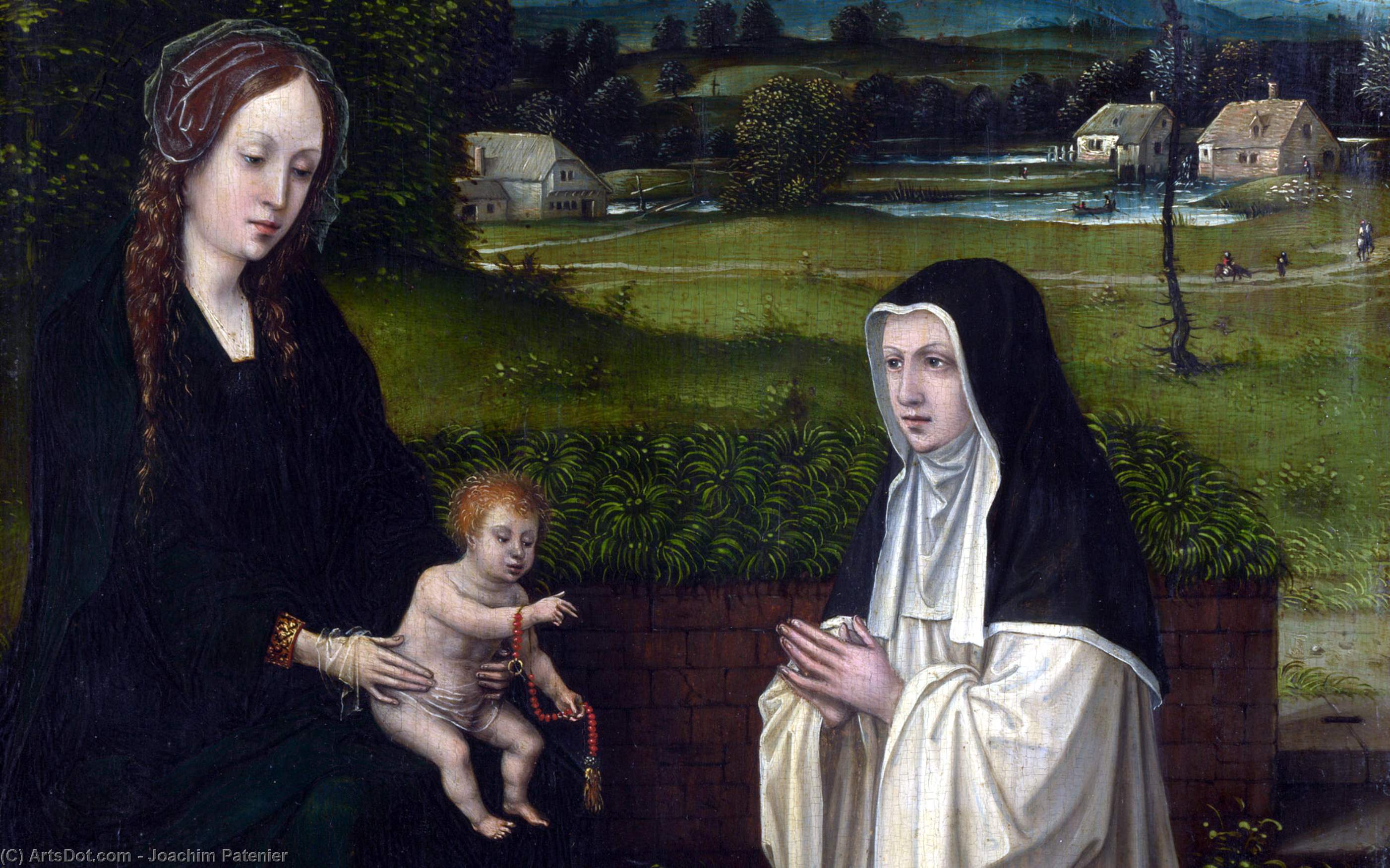 The Virgin And Child With A Cistercian — Joachim Patenier