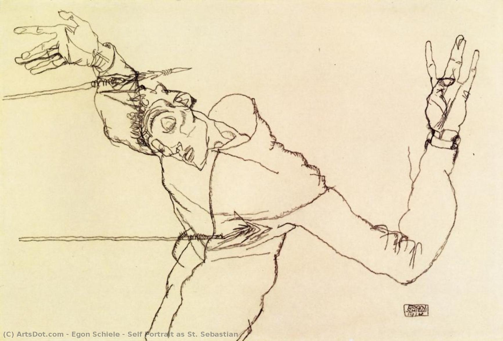Self Portrait As St. Sebastian — Egon Schiele