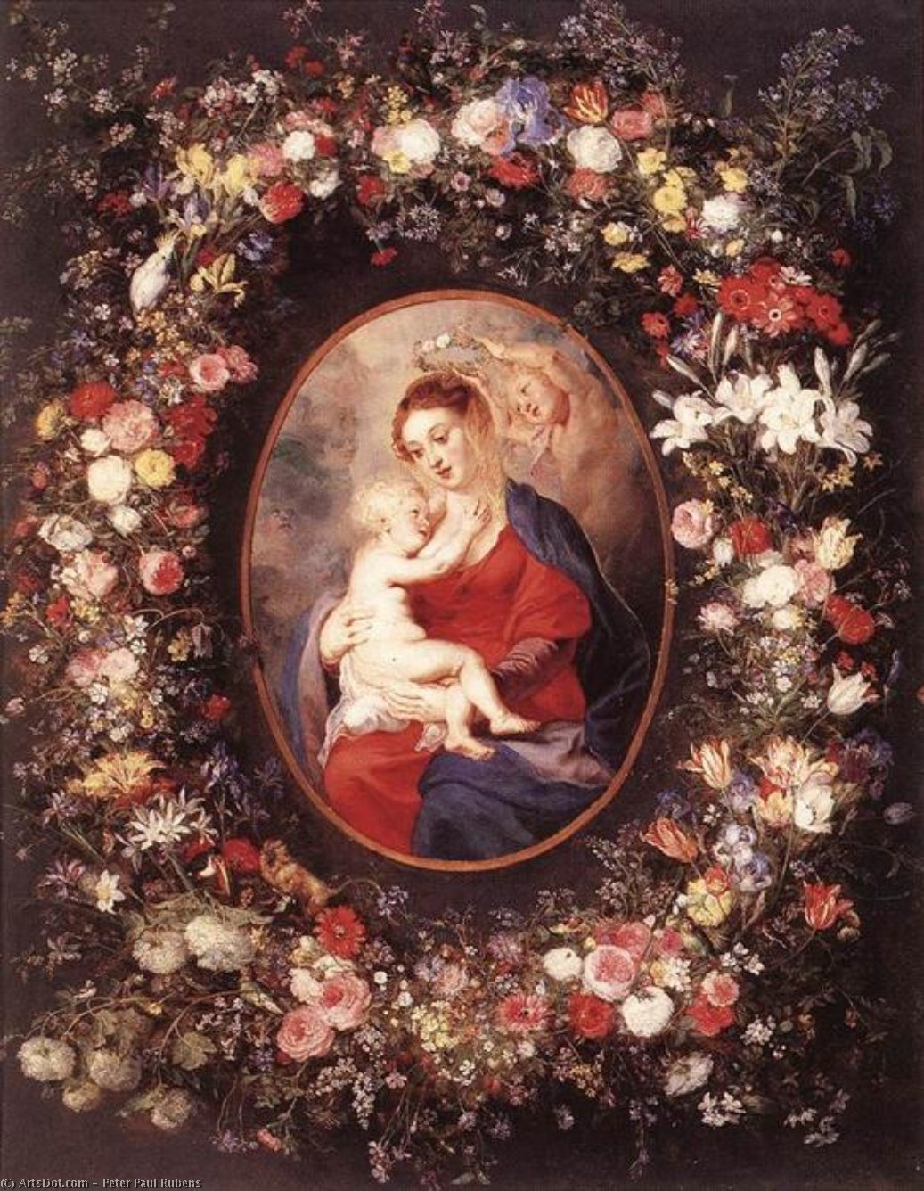 The Virgin And Child In A Garland Of Flower — Peter Paul Rubens