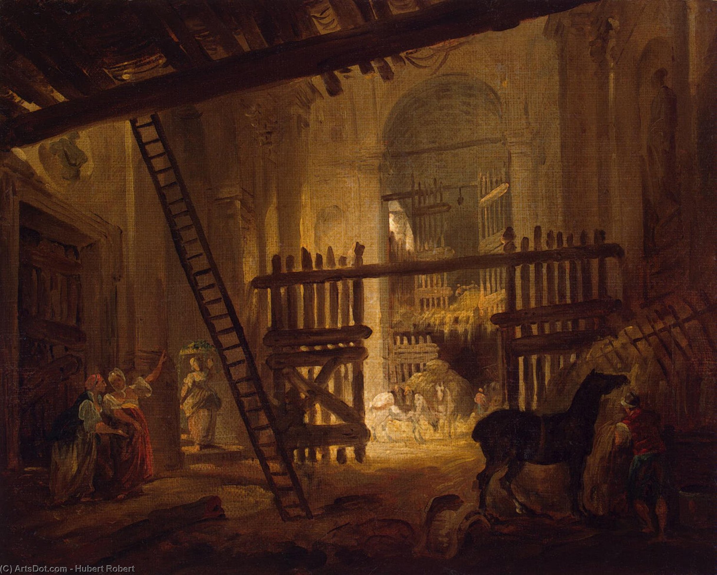 Stable In Ruins Of The Villa Giulia — Hubert Robert