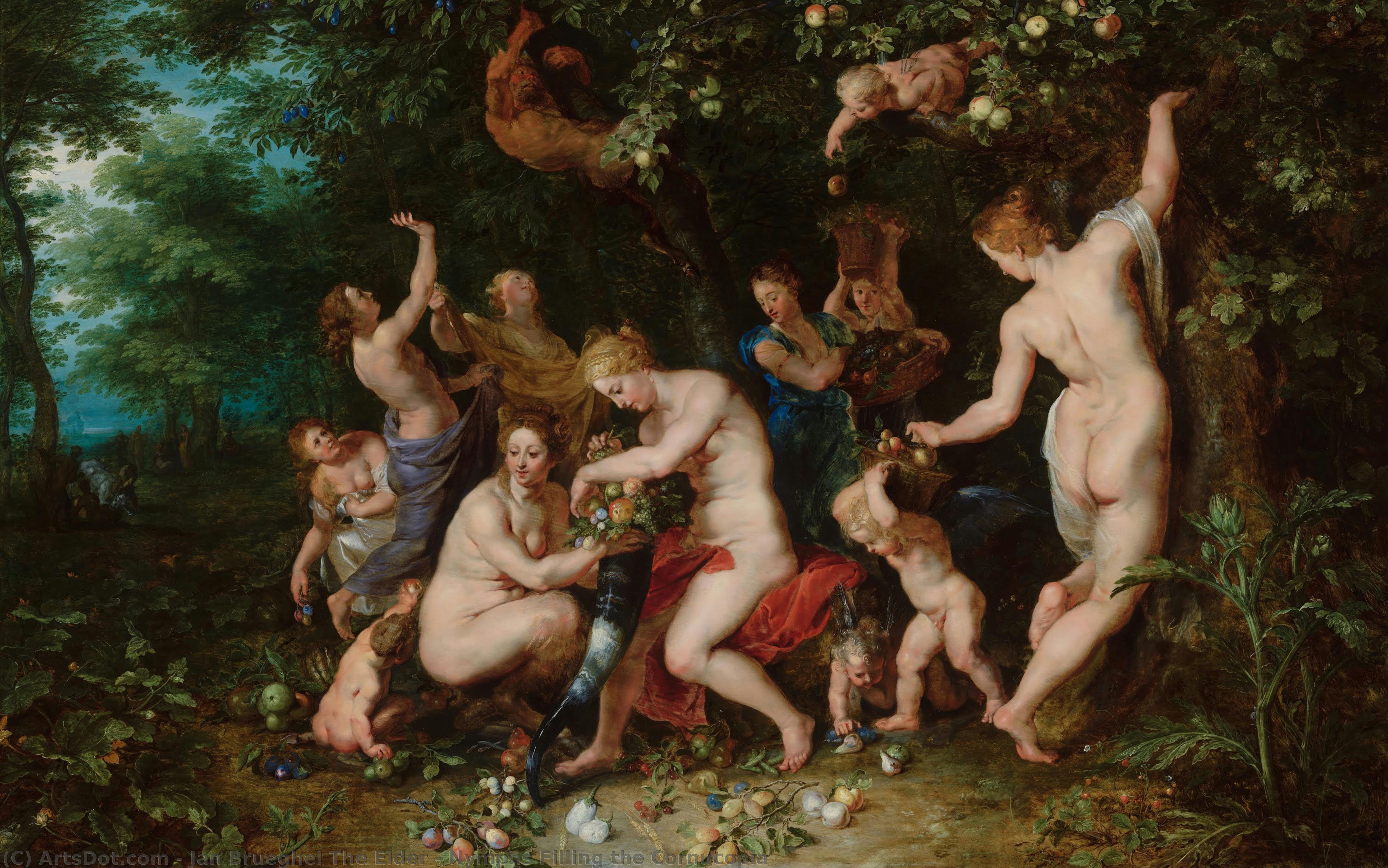 Nymphs Filling The Cornucopia — Jan Brueghel The Elder