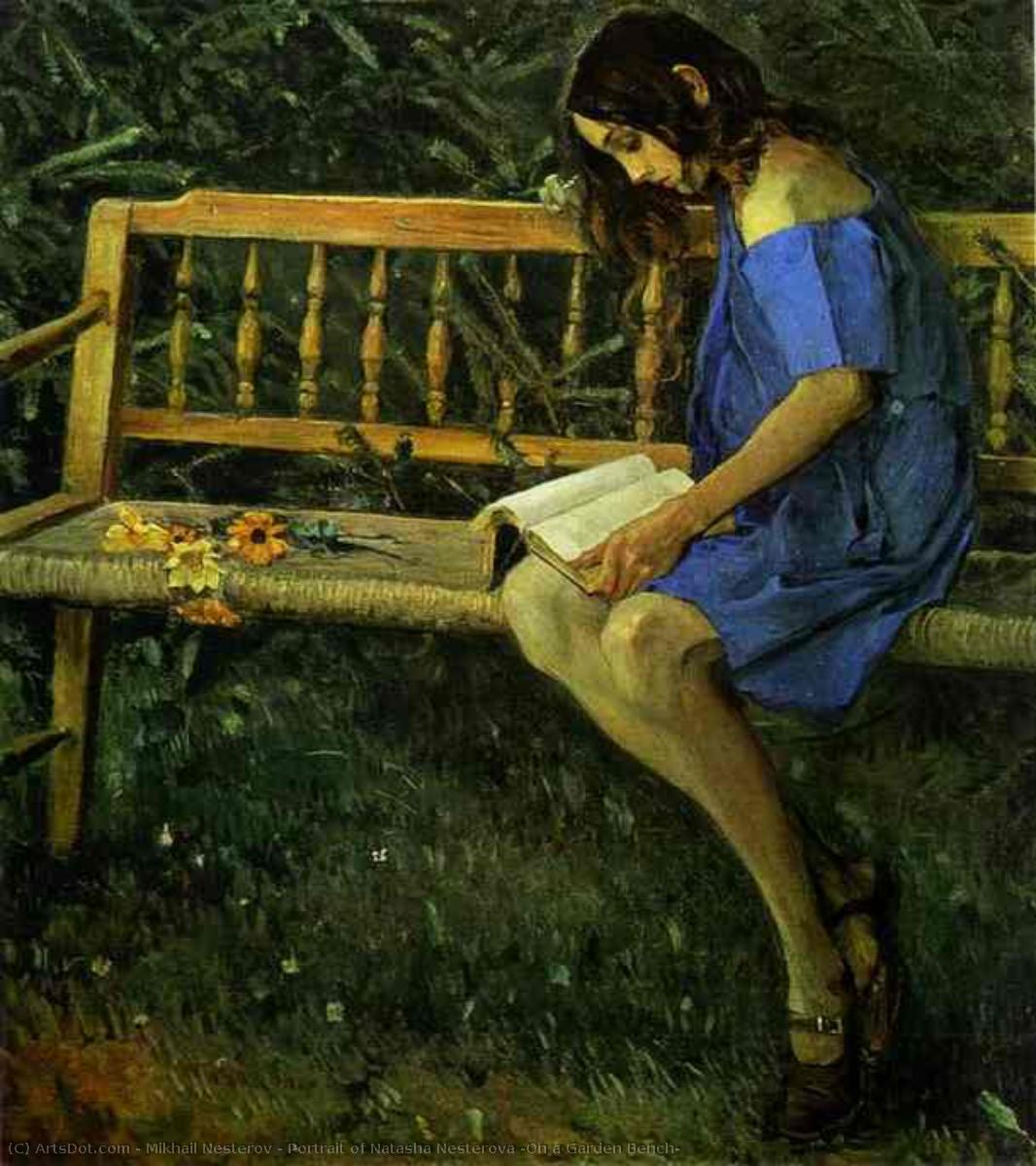Portrait Of Natasha Nesterova (on A Garden Bench) — Mikhail Nesterov