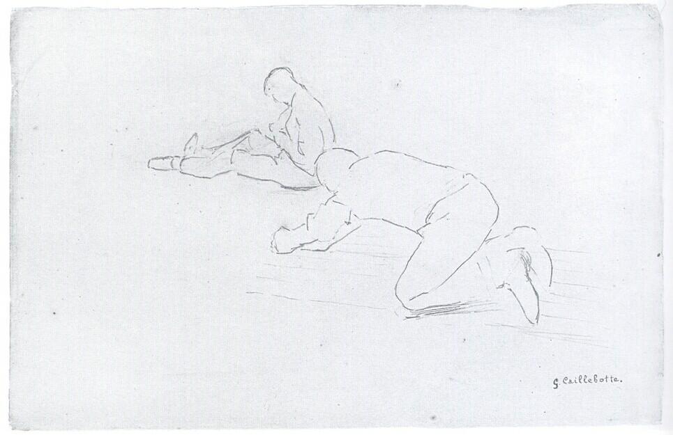 The Floor Scrapers (study) — Gustave Caillebotte