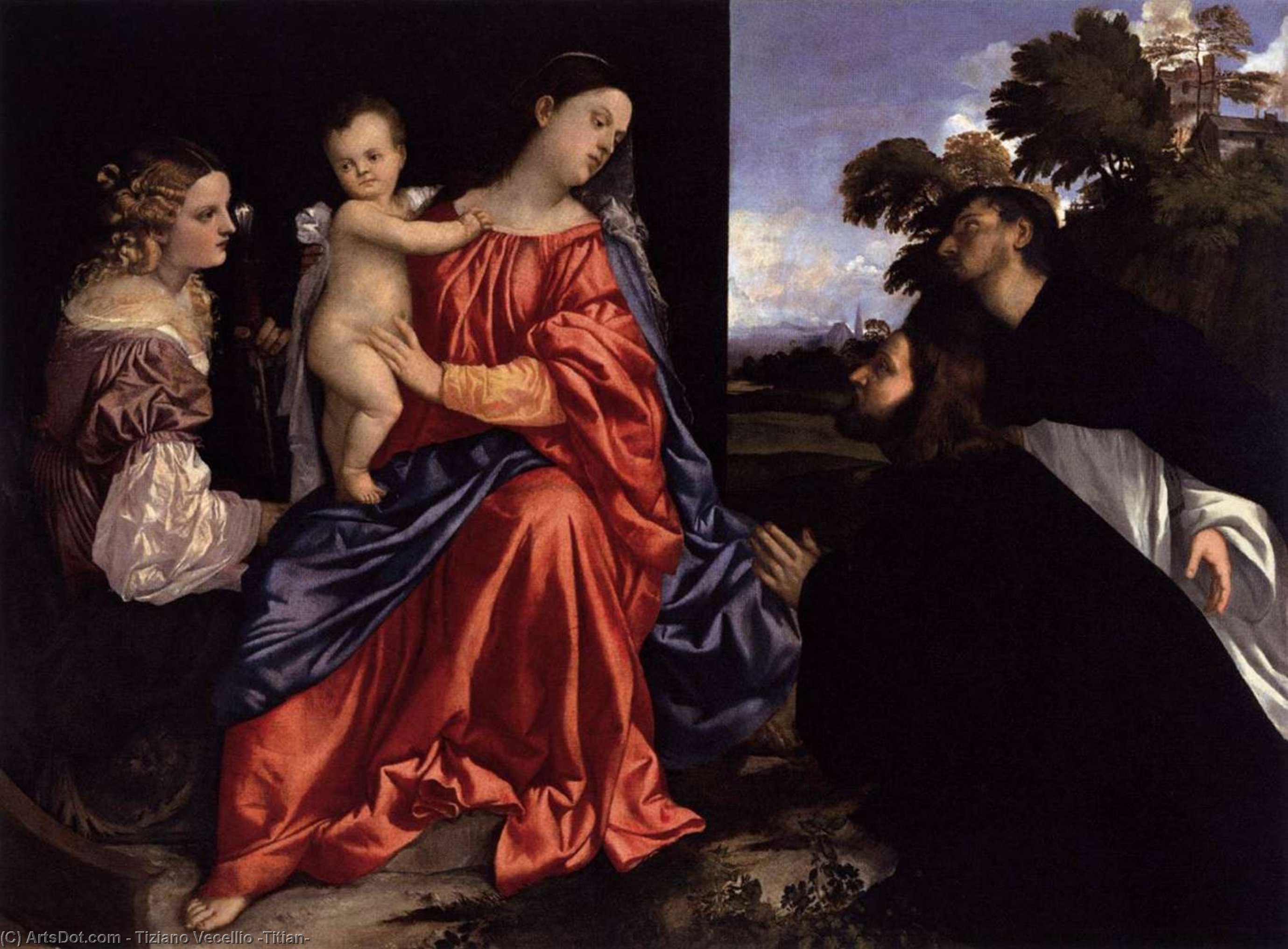 Madonna And Child With Sts Catherine And Dominic And A Donor — Titian
