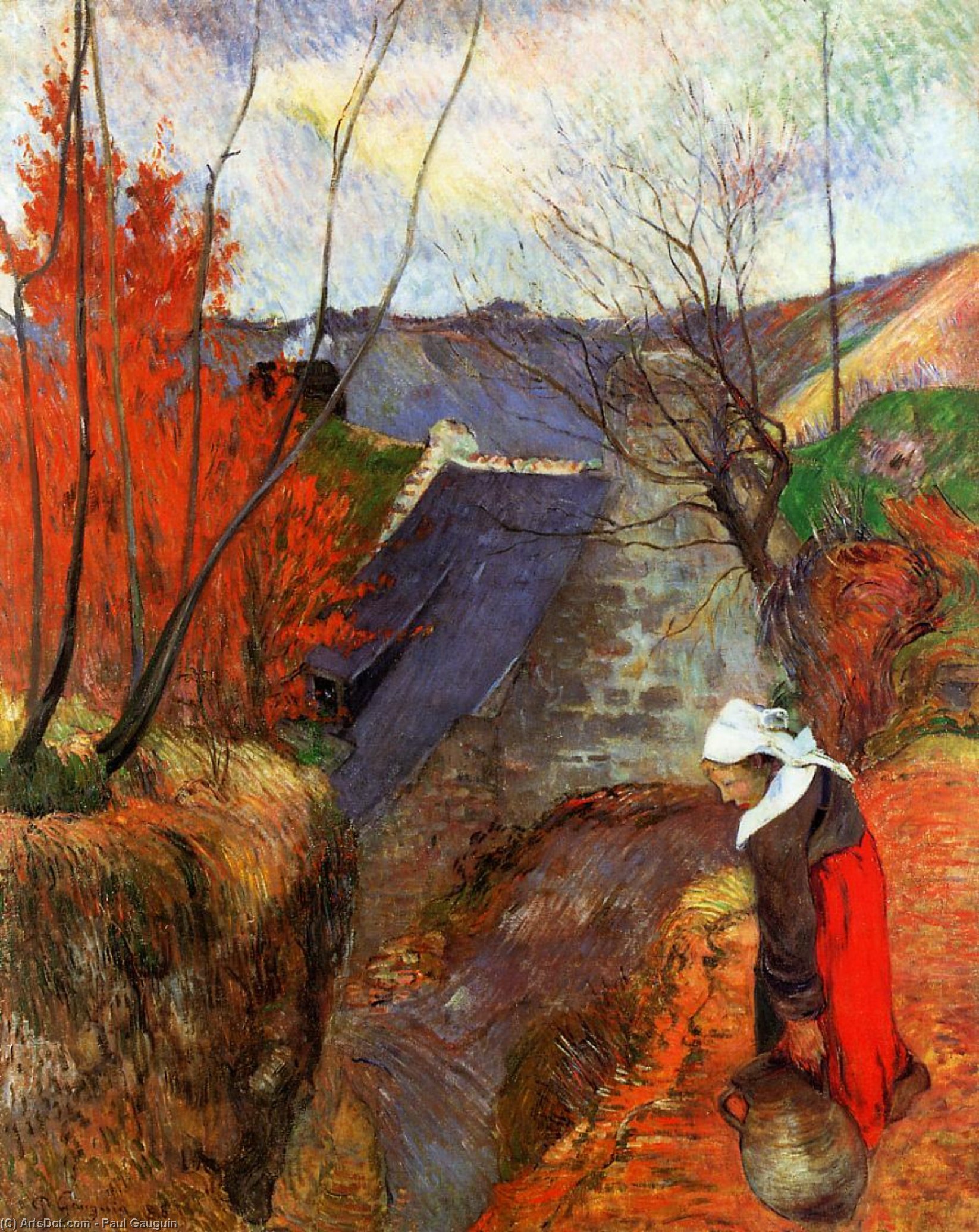 Breton Woman With A Pitcher — Eugène Henri Paul Gauguin