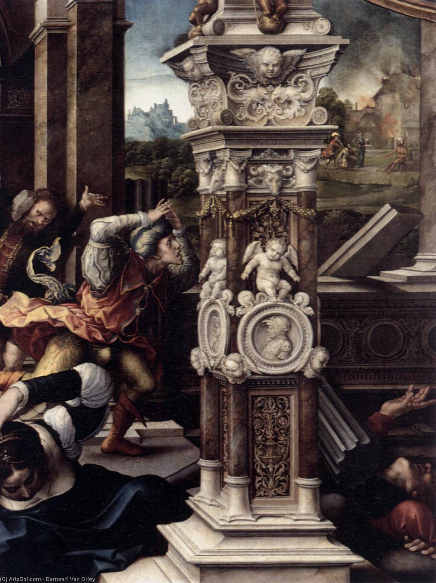 Triptych Of Virtue Of Patience (central Panel, Detail) — Bernaert Van Orley