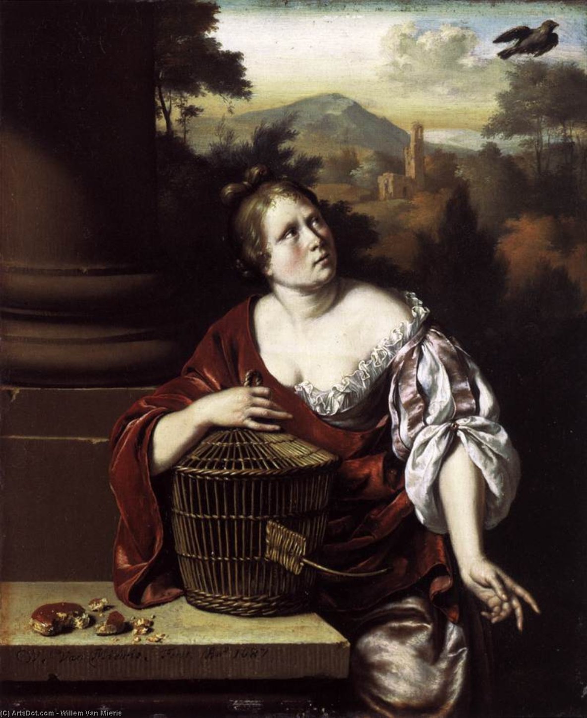 The Escaped Bird — Willem Van Mieris