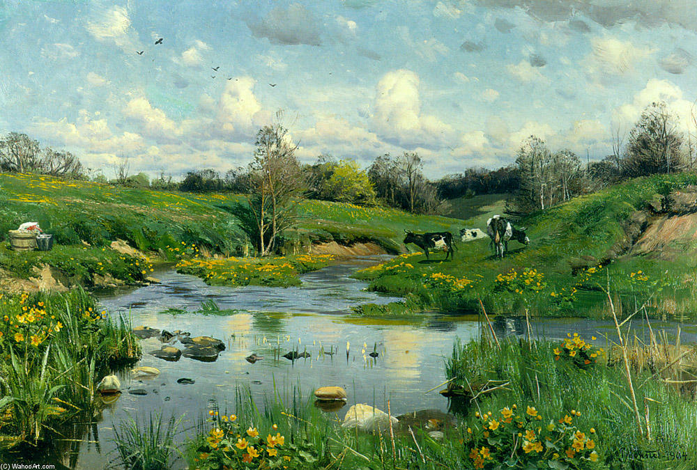 Cows Grazing — Peder Mørk Mønsted