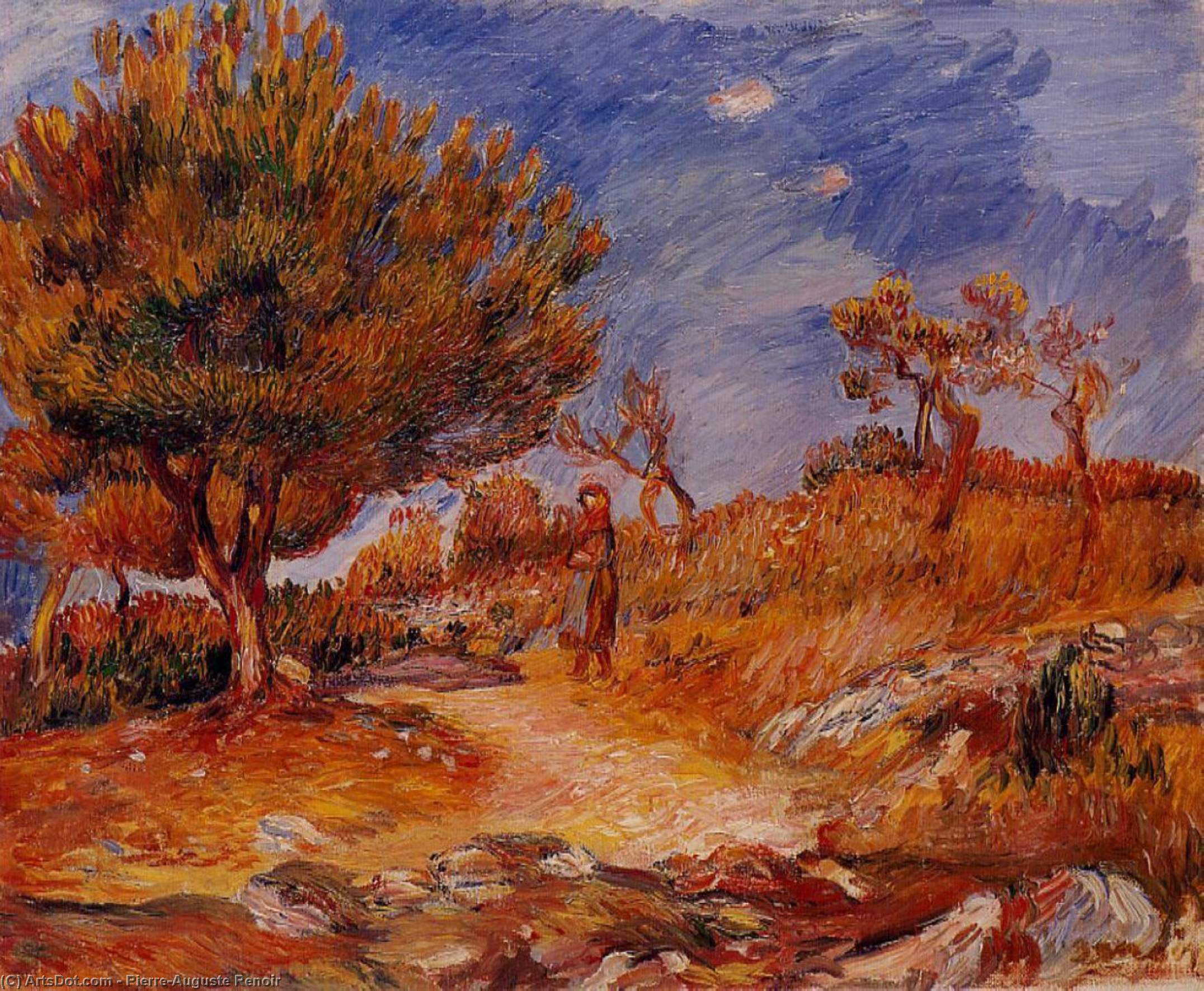 Landscape: Woman Under A Tree — Pierre-auguste Renoir