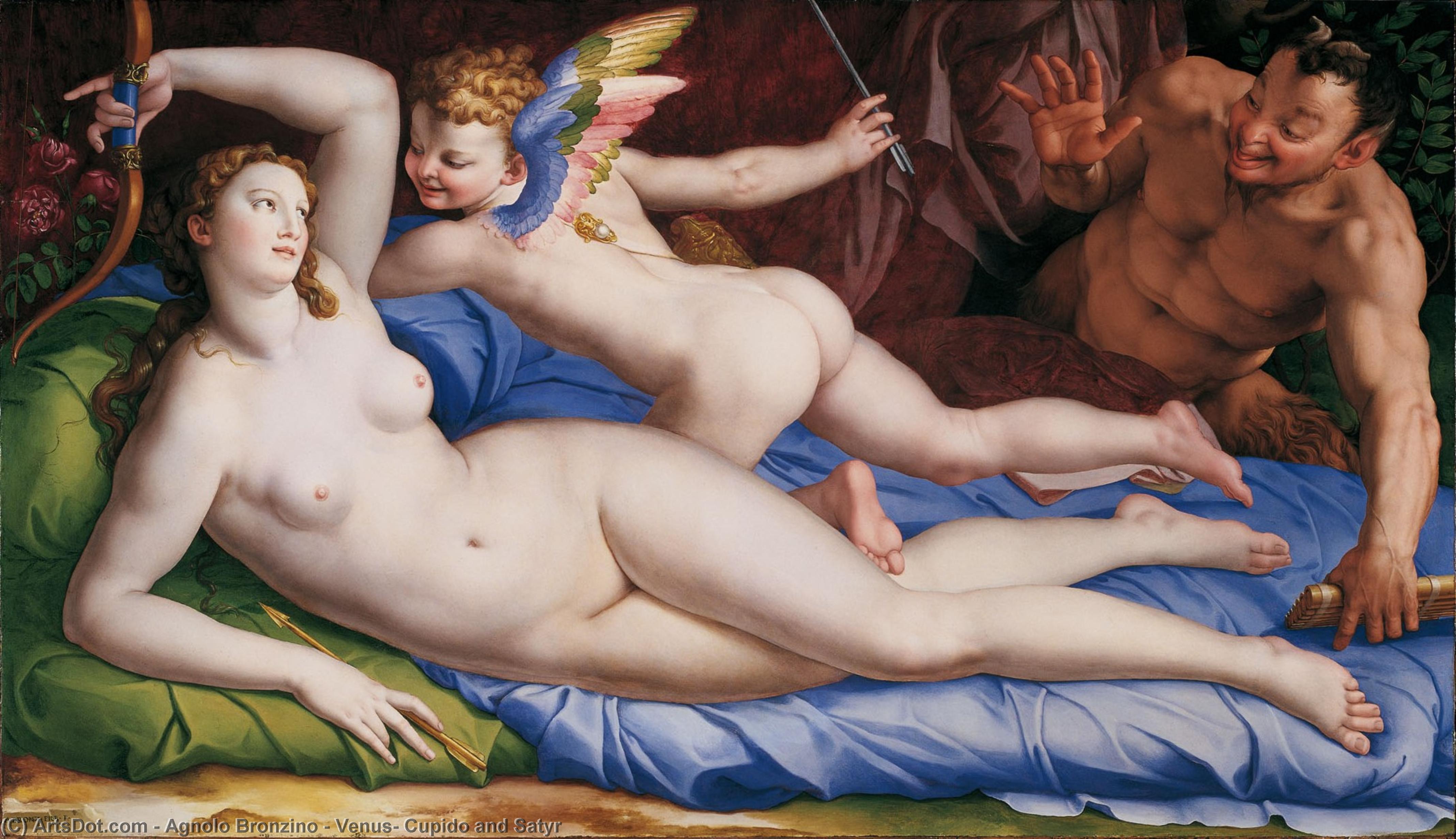 Venus, Cupido And Satyr — Agnolo Bronzino